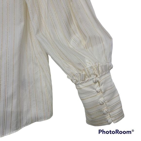 BCBGMAXAZRIA LUREX Shiffon Blouse SIZE‎ XSMALL - Picture 11 of 15